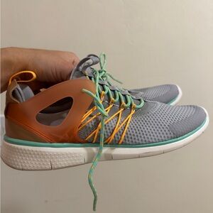 Nike Gray and Orange Sneakers with Green Accents